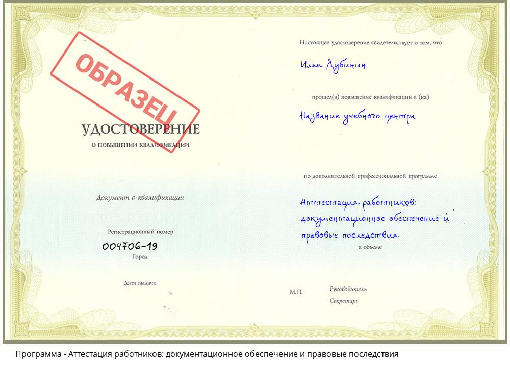 Аттестация работников: документационное обеспечение и правовые последствия Азов