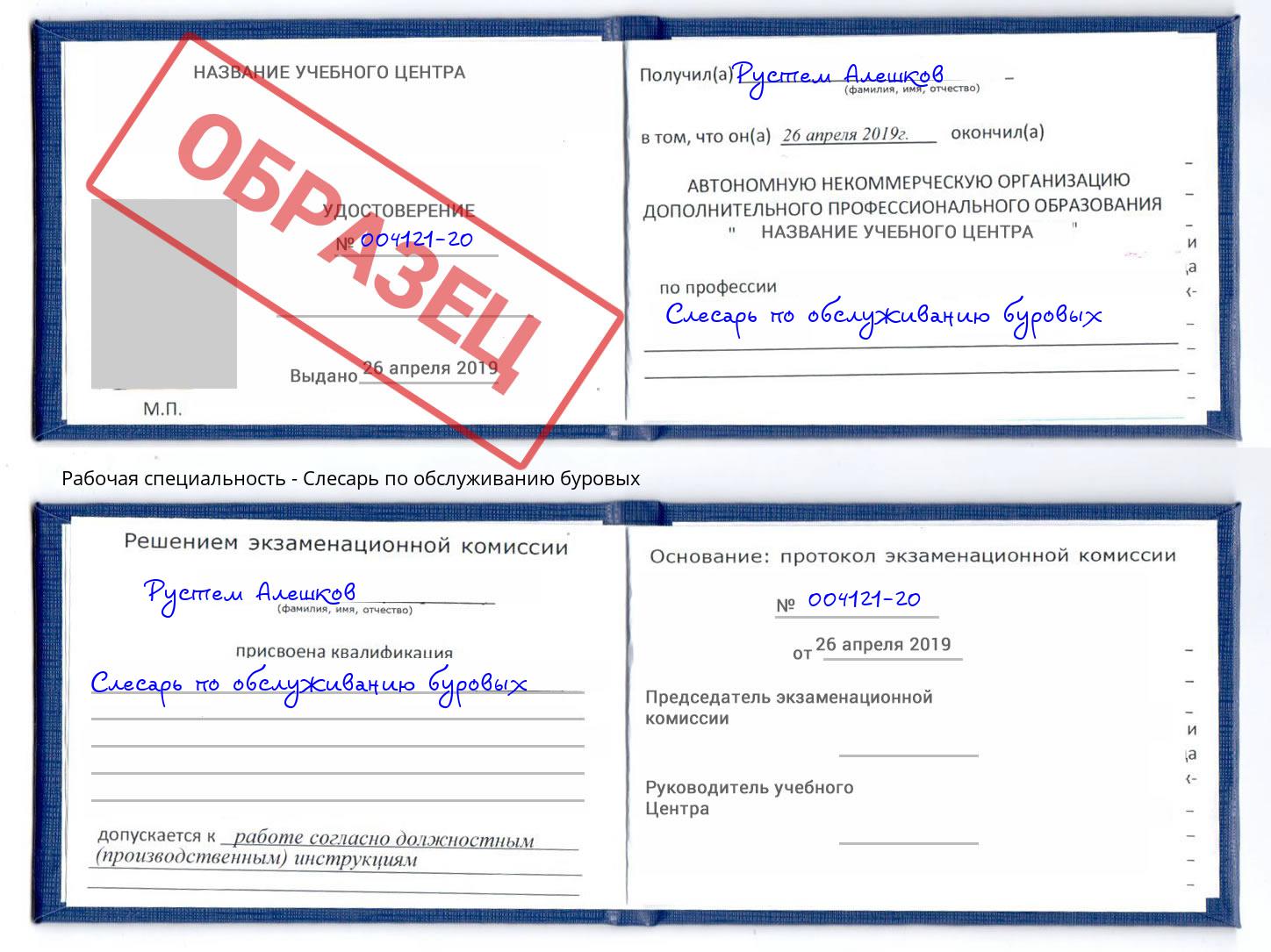 Слесарь по обслуживанию буровых Азов